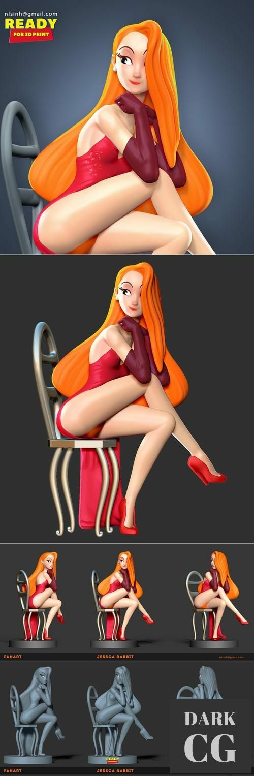 ﻿Jessica Rabbit Fanart – 3D Print