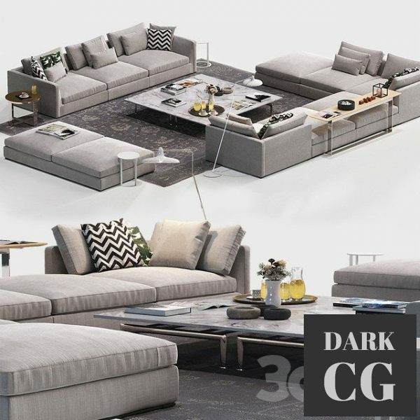 3D Model B B Italia Richard sofa 1