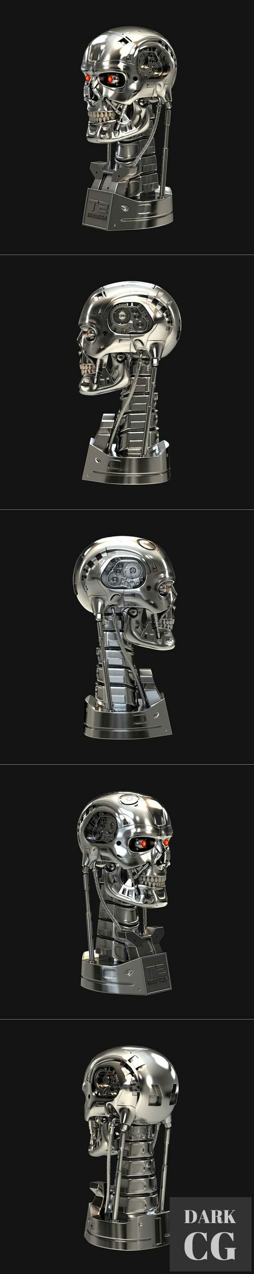﻿Terminator T-800 Skull Bust V2 – 3D Print