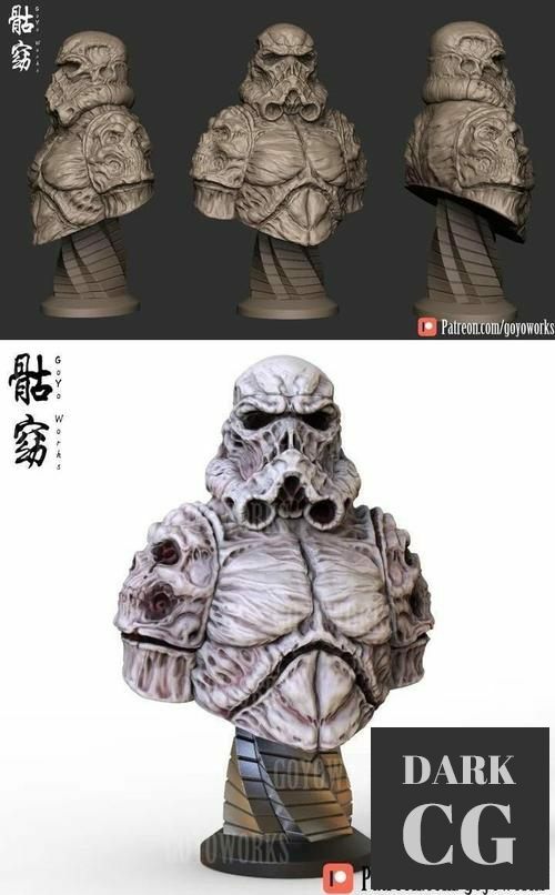 ﻿UNDEAD BUST Necromorph Soldier – 3D Print