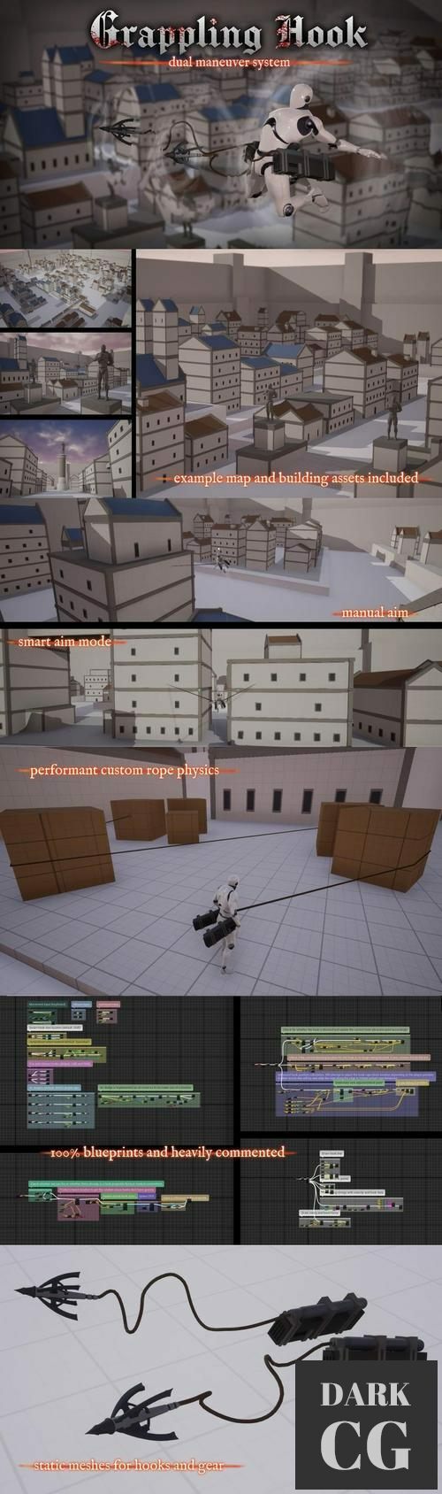 Unreal Engine Grappling Hook Dual Maneuver System