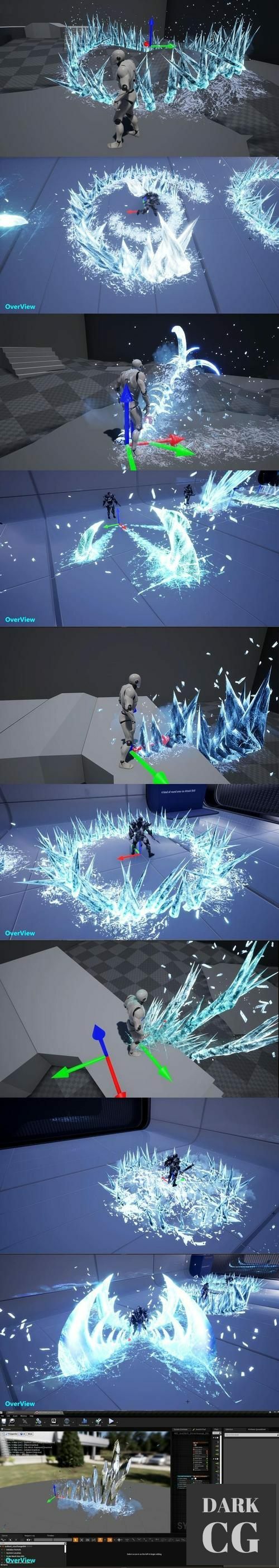 Unreal Engine Ice Skill VFX Interactive with Terrain