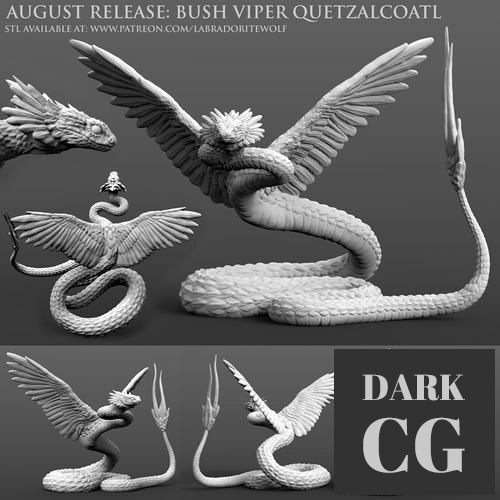 3D Model Bush Viper Quetzalcoatl 3D Print