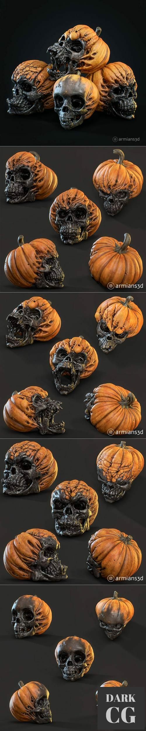 Evil Pumpkin Skulls – 3D Print