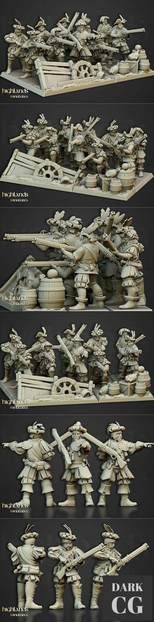Highlands Miniatures - The Arquebusiers Unit – 3D Print