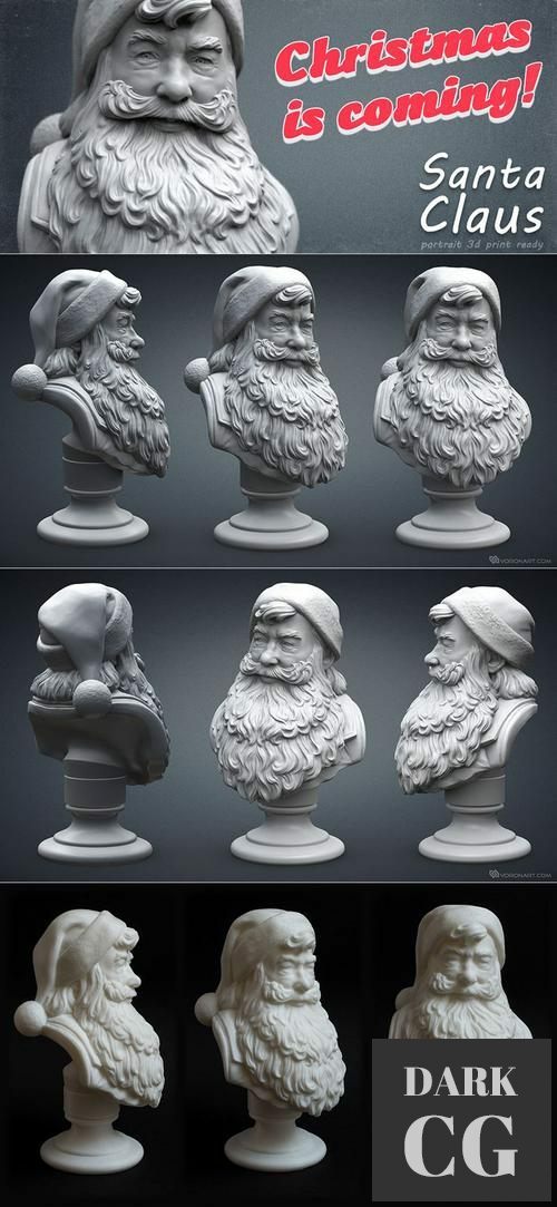 Santa Claus Portrait Bust – 3D Print
