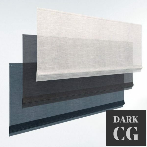 3D Model Restoration Hardware flat roman shade