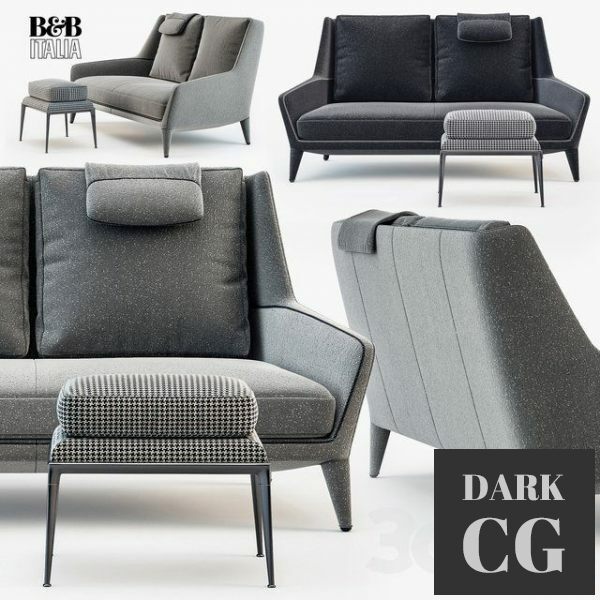 3D Model Sofa B B Italia Edouard ED183