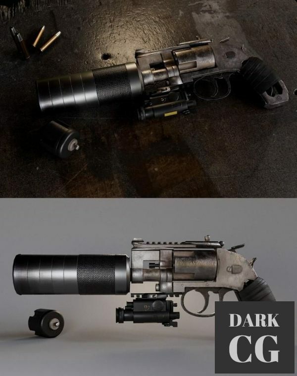 3D Model Wrecked Revolver PBR