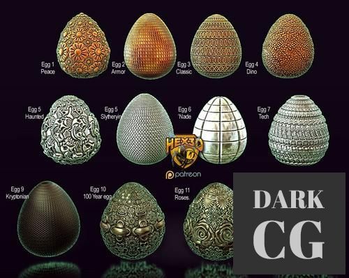 Hex3D Dozen Eggs Pack1 – 3D Print