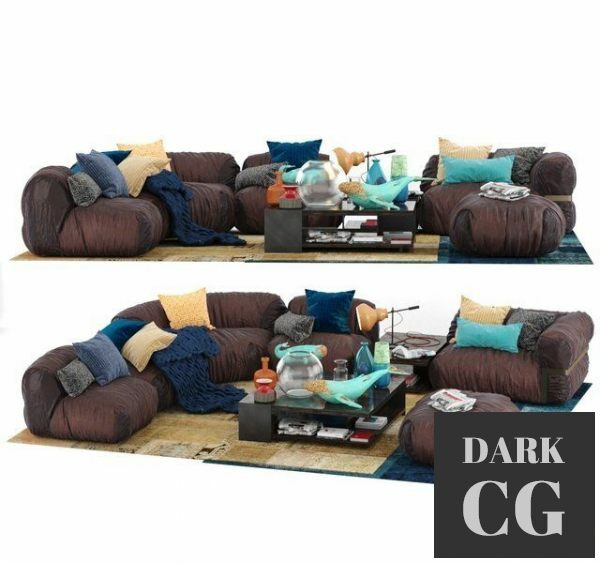 3D Model Arketipo Lotus Sectional sofa