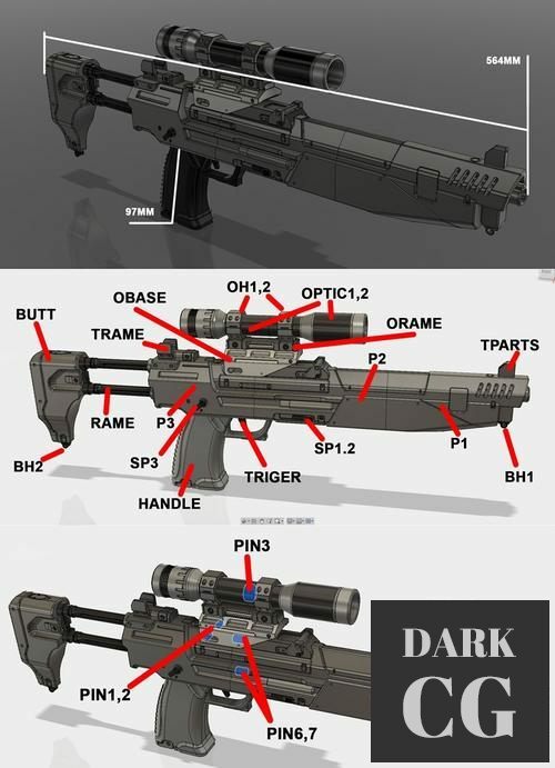 Westar Car Parts Rifle – 3D Print