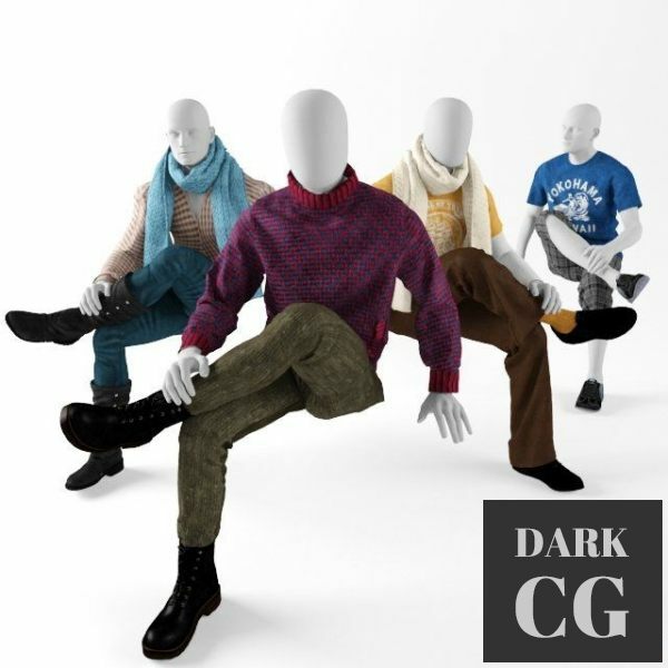 3D Model Sitting man