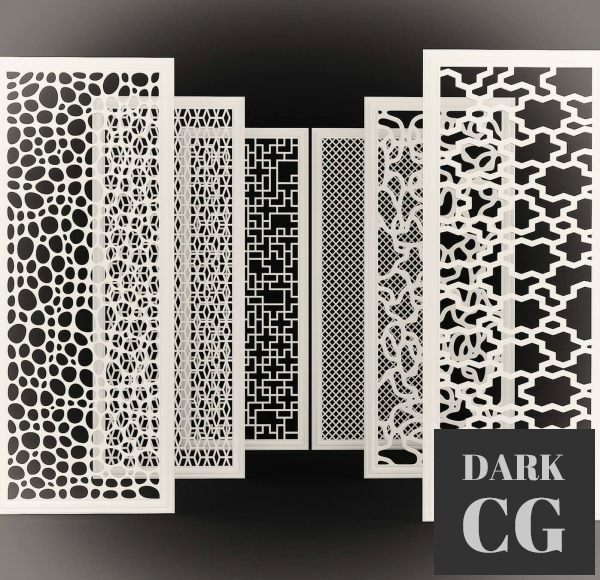 3D Model Set of decorative panels
