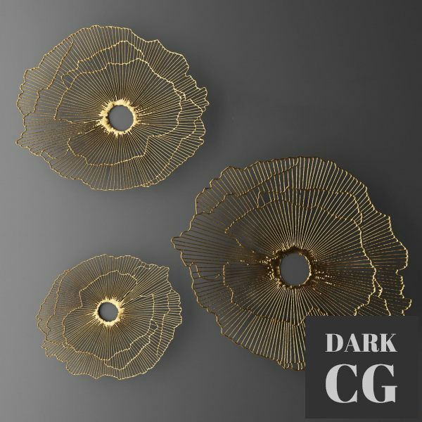 3D Model Wall decor futuristic coral Panel