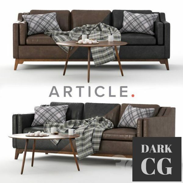 3D Model Worthington Sofa and Coffe Table Amoeba