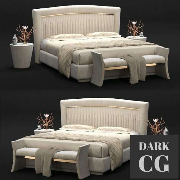 3D Model Bed Portofino Plisse and couch Richard