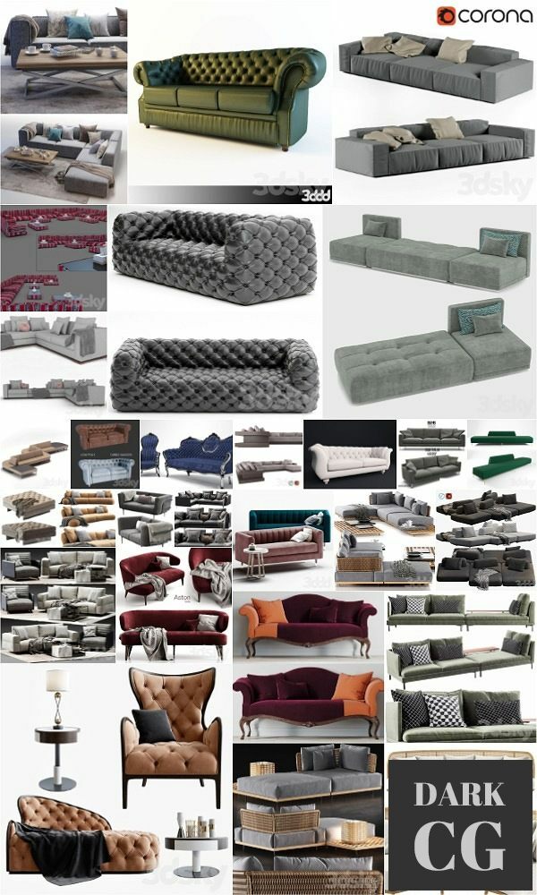 3DSky Pro - 650 Sofa 3D-Models Collection