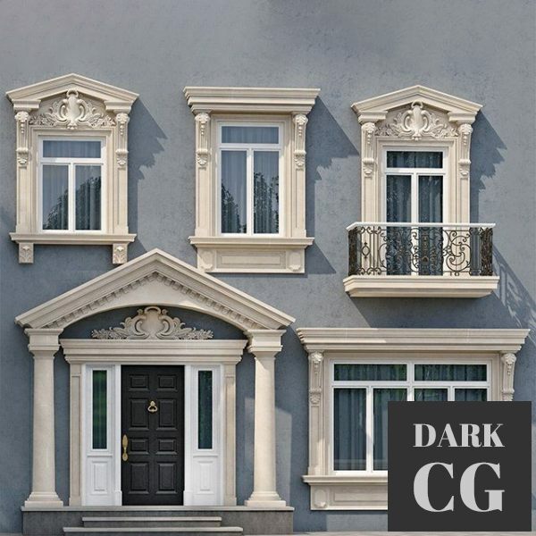 3D Model Windows and doors in the style of modern classics 5
