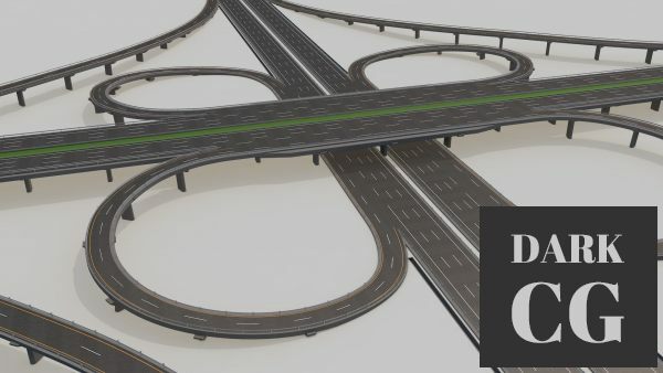 3D Model CGtrader Highway Intersection Road Bridge