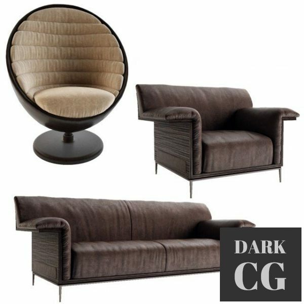 3D Model Sofa and armchair Mariani collection