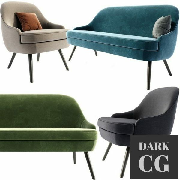 3D Model Sofa and Armchair 01