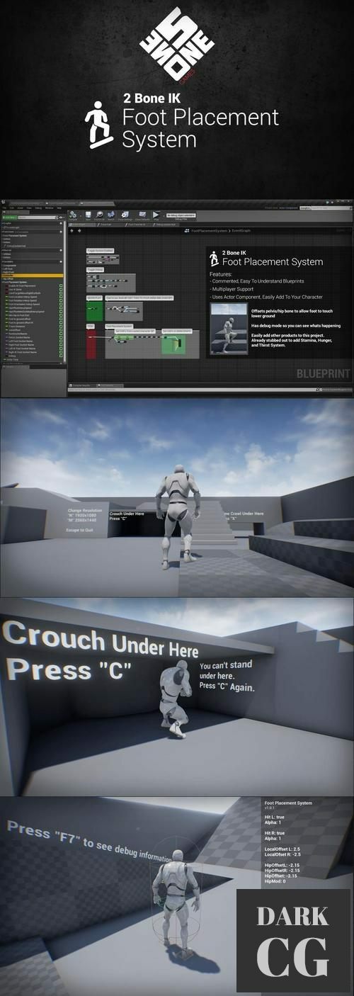 Unreal Engine 2 Bone IK Foot Placement System