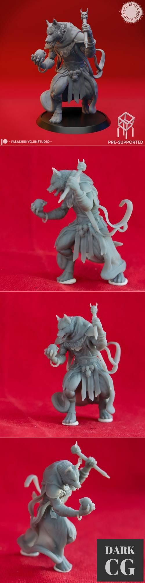 Coyote Necromancer - Tabletop Miniature – 3D Print