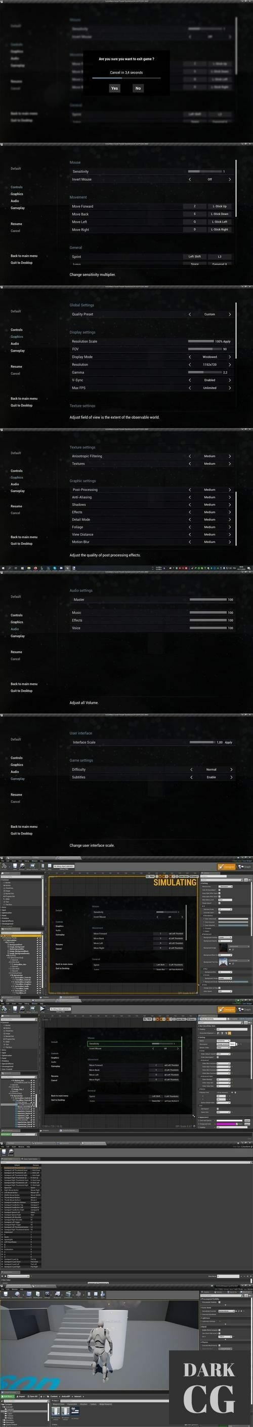 Unreal Engine Advanced Option Menu Input Remapping Graphic Audio Gameplay