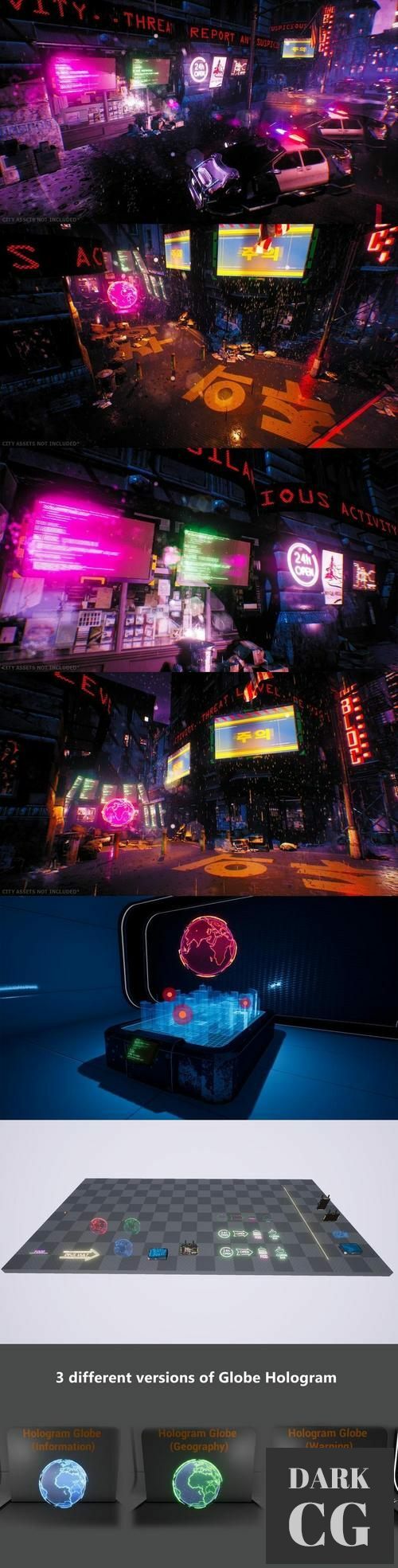 Unreal Engine Cyberpunk FX Pack 2 Neon Panels and Screens
