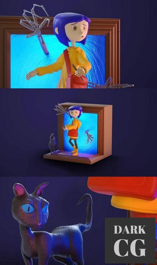 Coraline Lamp Diorama – 3D Print