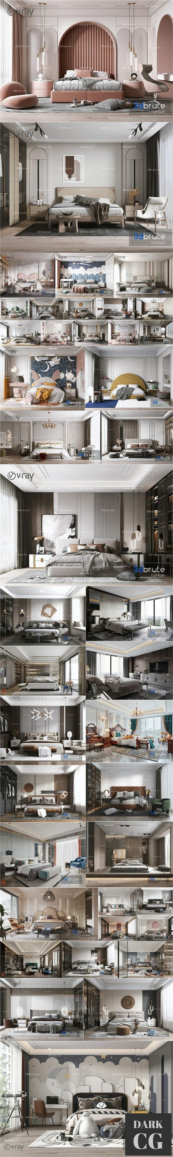 Bedroom Interior 40 3D Scenes Collection 2020 2021