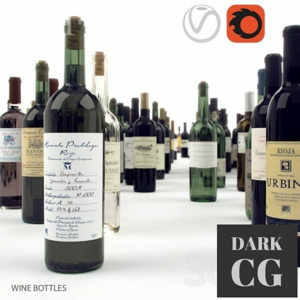 3D Model Wine bottles