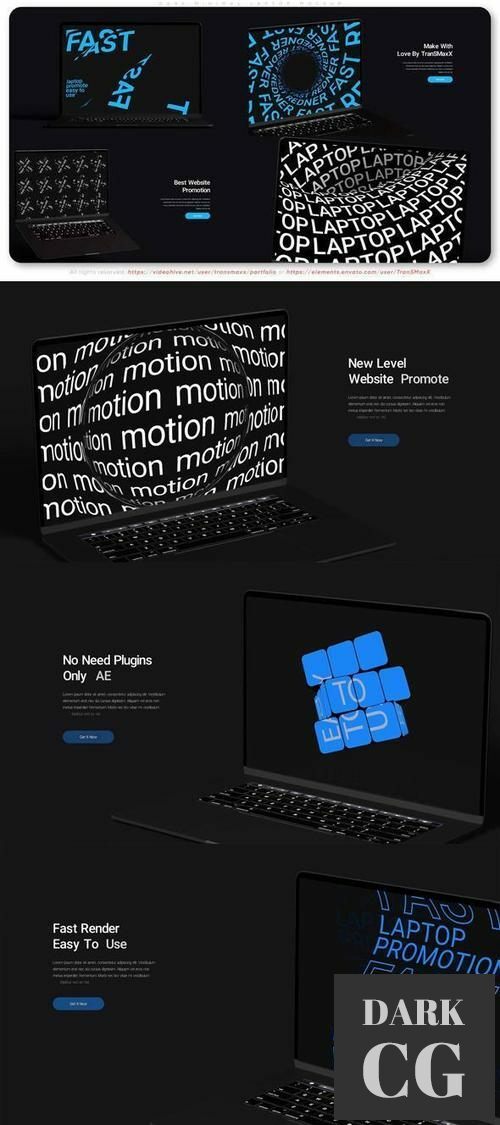 Dark Minimal Laptop Mockup 36745428