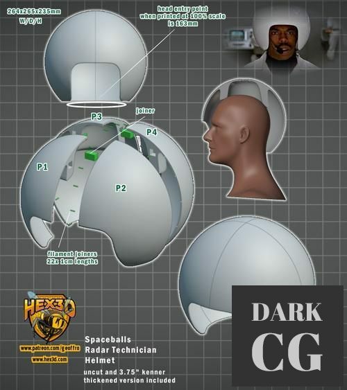 Spaceballs Radar Tech Helmete - Statue – 3D Print