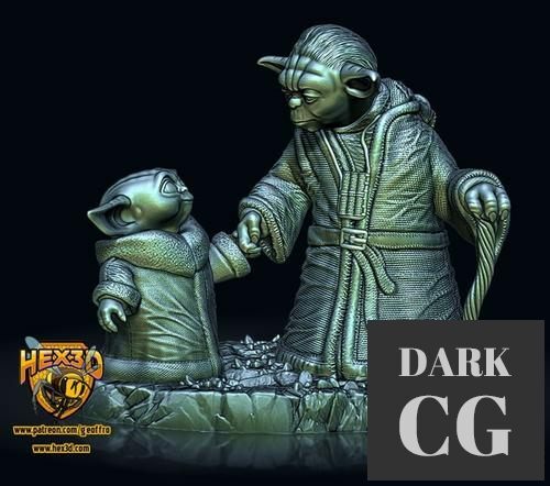 Yoda Grogu Diorama – 3D Print