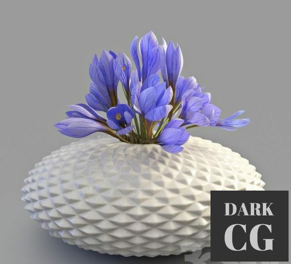 3D Model Crocuses in a vase