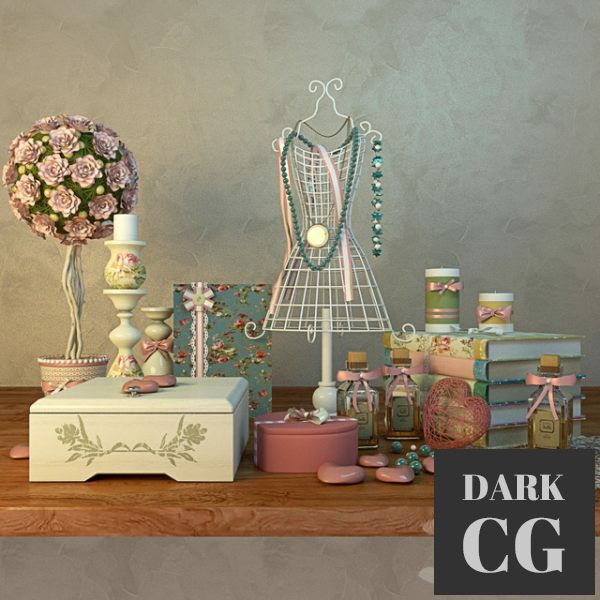 3D Model Decorative set for the bedroom