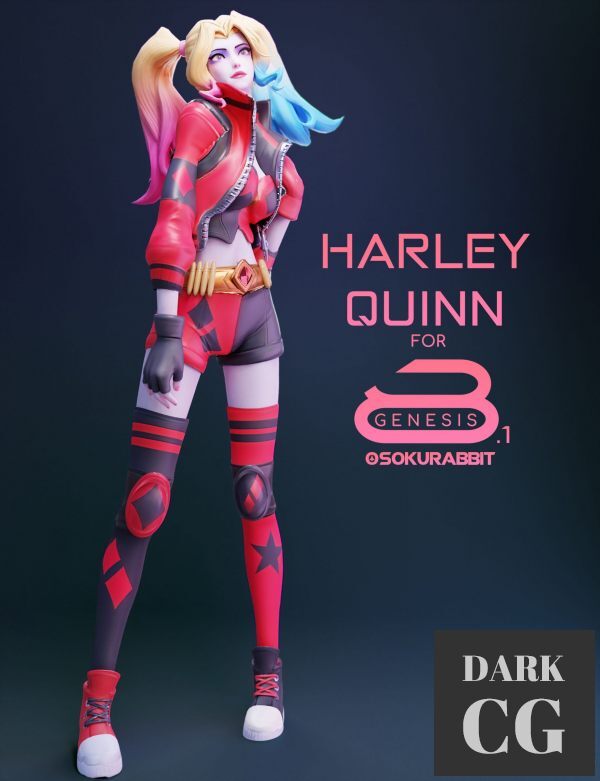 Harley Quinn For Genesis 8 and 8 1 Female