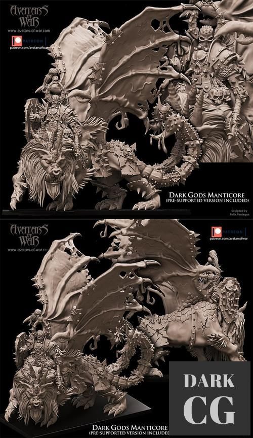 Avatars of War - Dark Gods Manticore – 3D Print