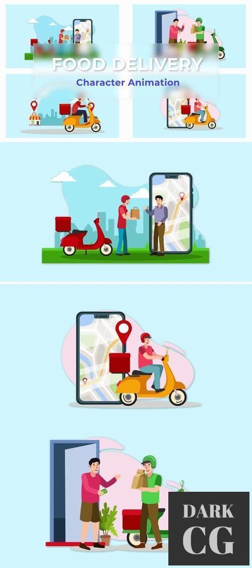 Food Delivery Explainer And Animated Scene Pack 36813248