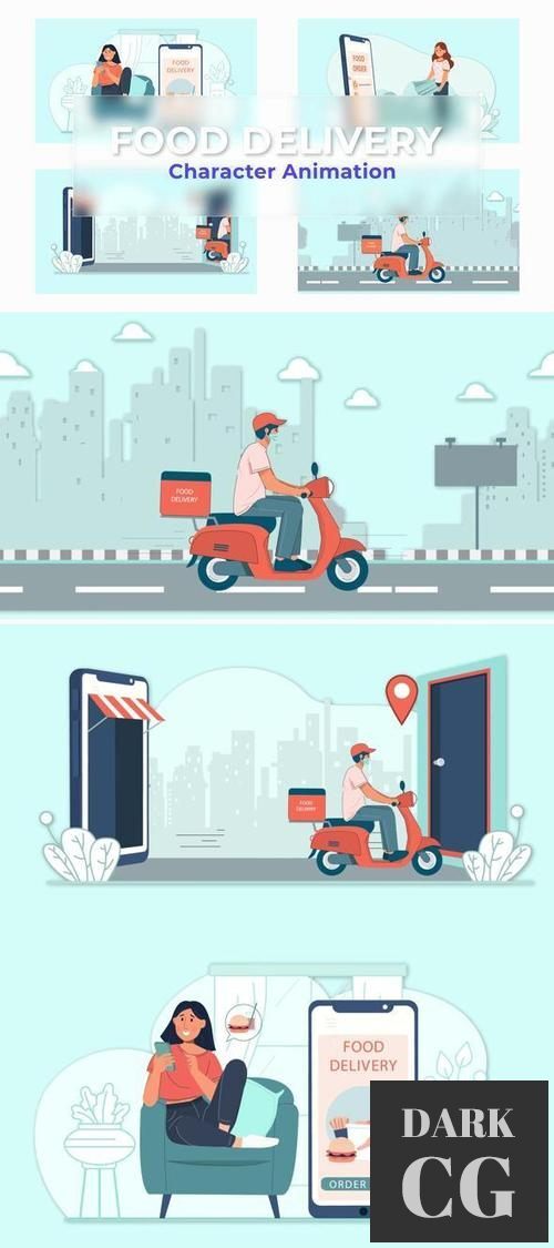 Food Delivery Animated Scene Pack 36766803
