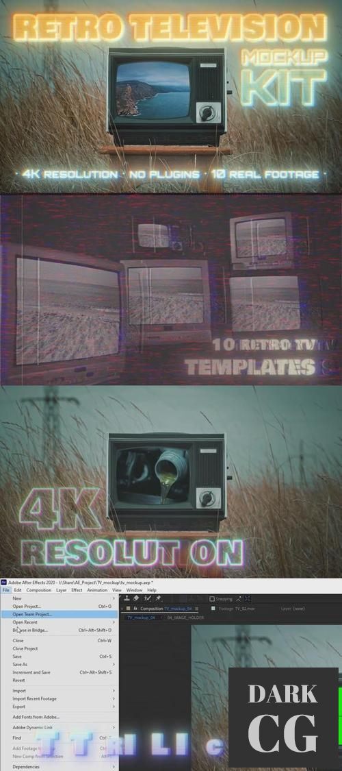 Retro TV Mockup Kit 36760922