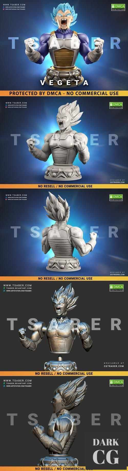 Vegeta Bust - Dragon Ball – 3D Print
