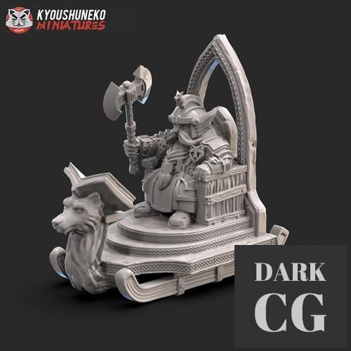 Dwarf High King Sitting on Throne – 3D Print