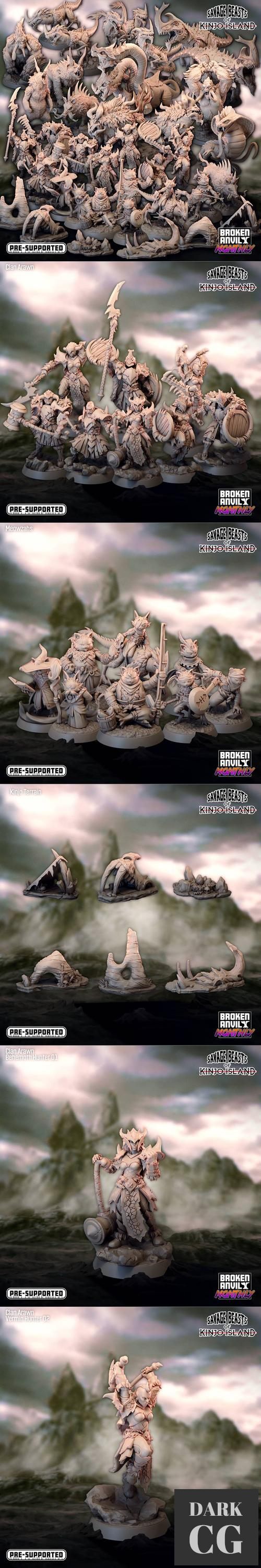 Broken Anvil Miniatures - Savage Beasts Of Kinjo Island March 2022 – 3D Print