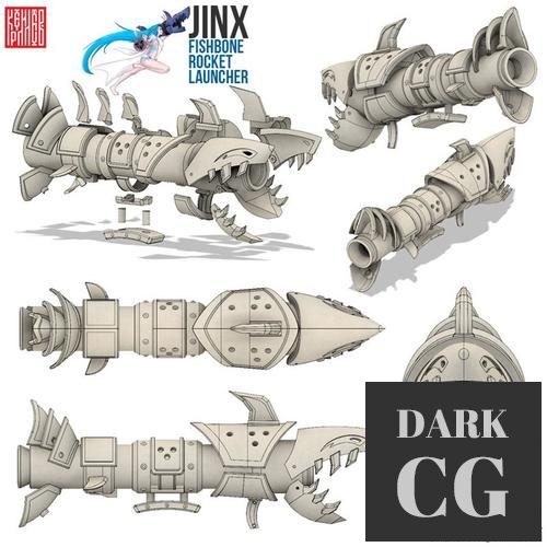 Jinx Fishbone Rocket Launcher – 3D Print