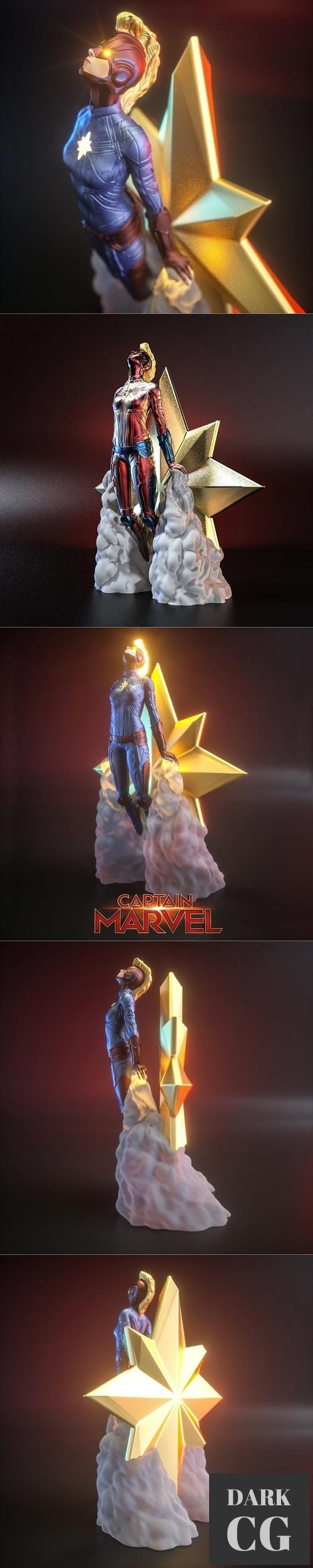 Captain Marvel blasting off – 3D Print