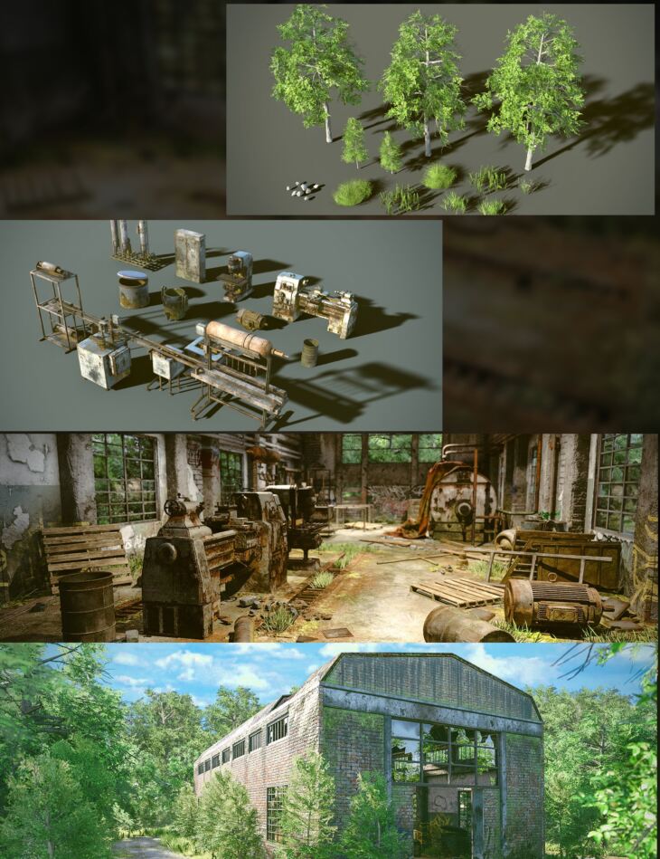 Abandoned Factory Environment Bundle