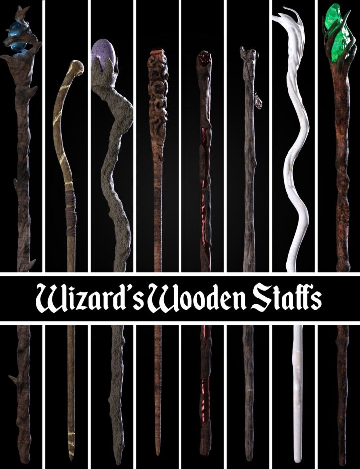 BW Wizard Wooden Staffs Set for Genesis 8 1